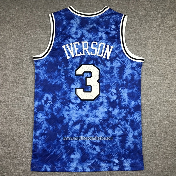 Camiseta Philadelphia 76ers Allen Iverson #3 Galaxy Azul